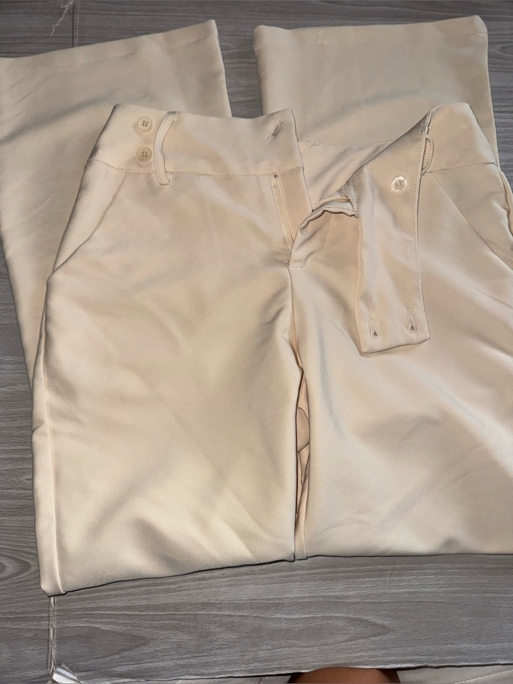 SHEIN Cream High-Waist Tailored Shorts